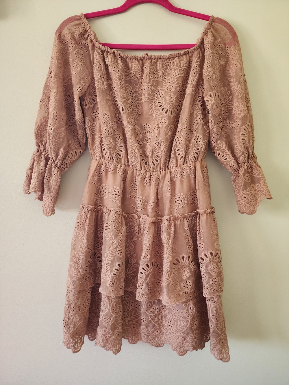 Alice + Olivia Eyelet Tiered Mini Dress